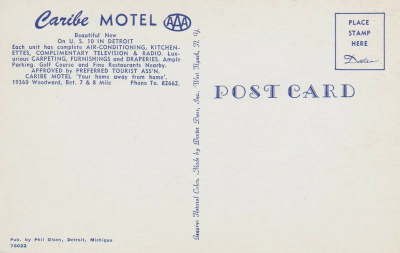 Caribe Motel - Old Post Card (newer photo)